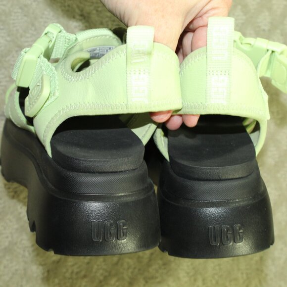 Ugg Cora Women's 6 Leather Mint Green Strappy Chunky Sole Platform Sandals - Picture 5 of 6